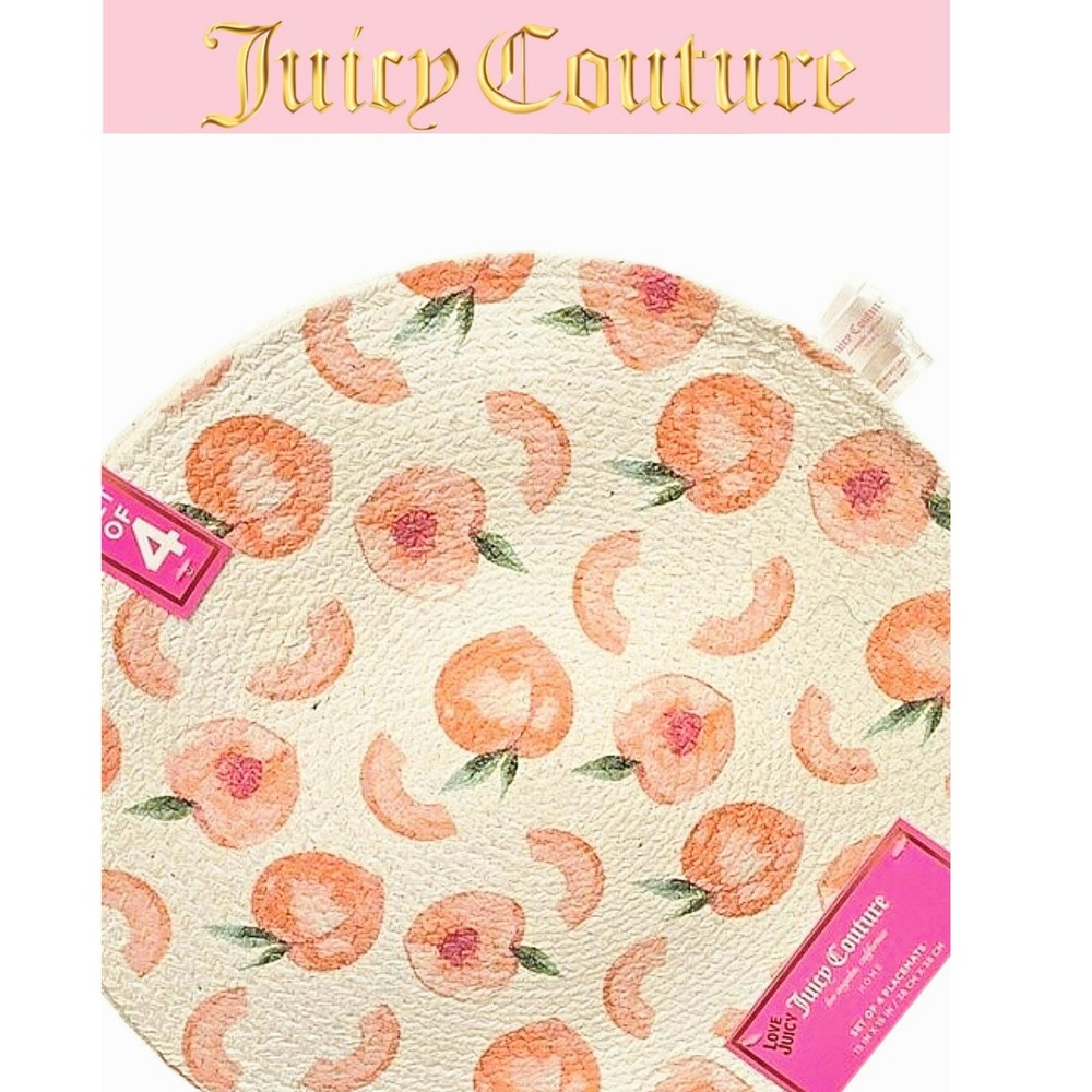 Juicy Couture Home 4-PC Peach Round Placemats